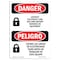 Signmission Safety Sign, OSHA Danger, 14" Height, Rigid Plastic, Lockout Electricity Lines Before Spanish OS-DS-P-1014-VS-1430 - alternate 1